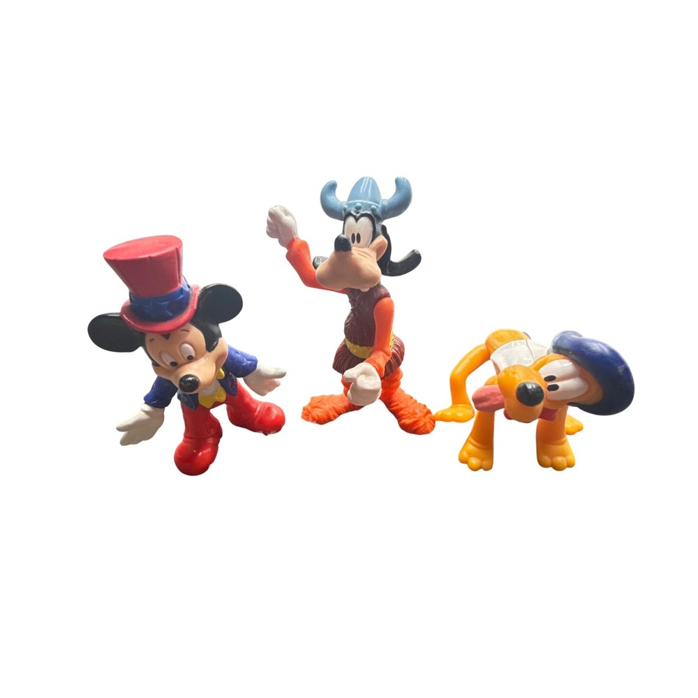 Vintage Disney Epcot Center PVC Figures Mickey Uncle Sam Goofy Viking‎ Pluto Lot